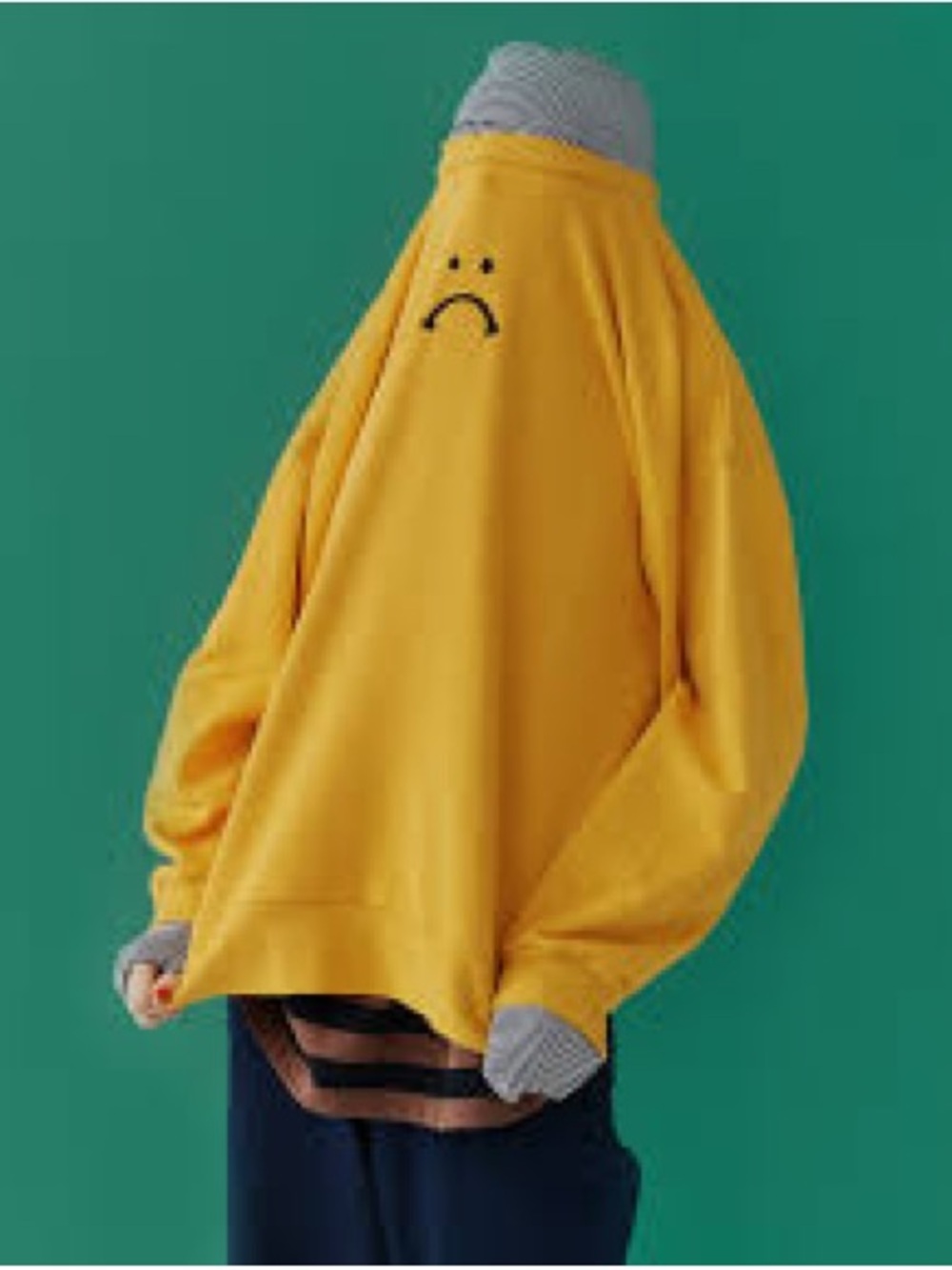 LAZY OAF UNHAPPY Sweatershirt LAYER OVERSIZE TURTLENECK Sz M-L